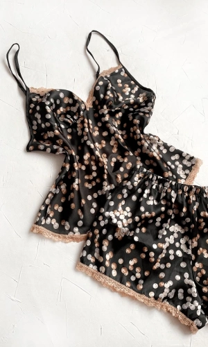 Saten Şortlu Takım