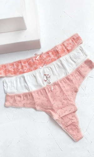 3 Pack Cotton Thong