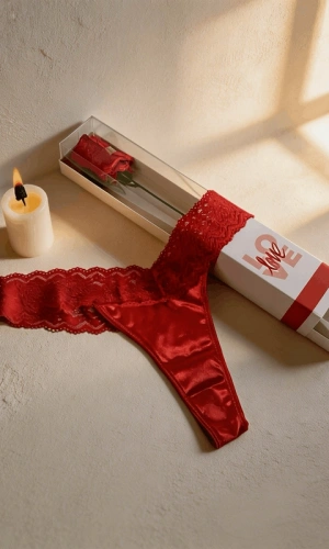 Sevgililer Günü Özel Çiçek Kırmızı Tanga