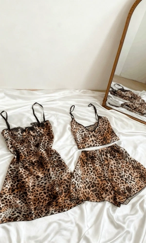 Kahverengi Leopar 3 Parça Kombin