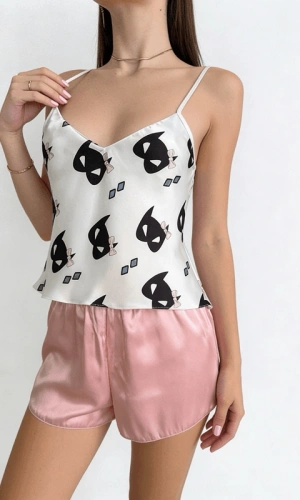 Mask Printed Shorts Set