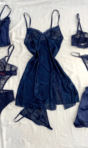 7 Parça Lacivert Kombin