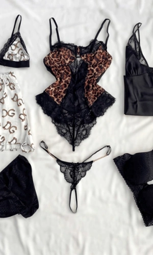 7 Parça Leopar & Siyah Detaylı Dev Kombin