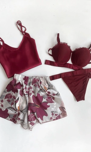 Suspender Shorts Set & Bra Set Combination