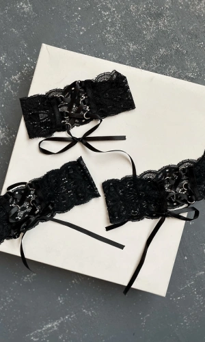 Adjustable Ribbon Detailed Collar Set