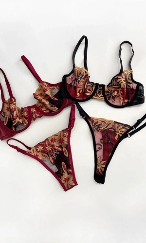 Balenli 2li Avantaj Paket 4 Parça Dantelli Desteksiz Sütyen Takım (Gizli Gönderi)
