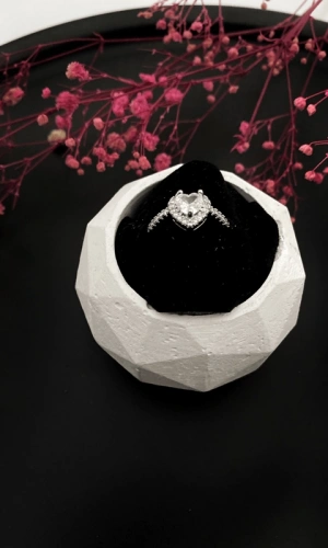 White Heart Ring