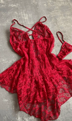 Büyük Beden Dantel Detaylı Tül Gecelik