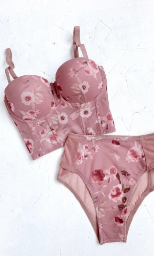 Floral Printed Bustier Set