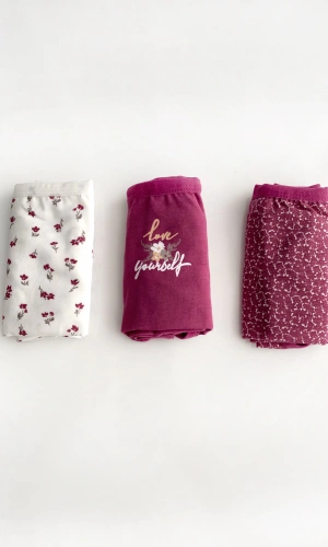 Çiçek Desenli 3lü Büyük Beden Pamuklu Slip