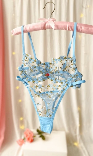 Çiçekli Balenli Sütyen Takım