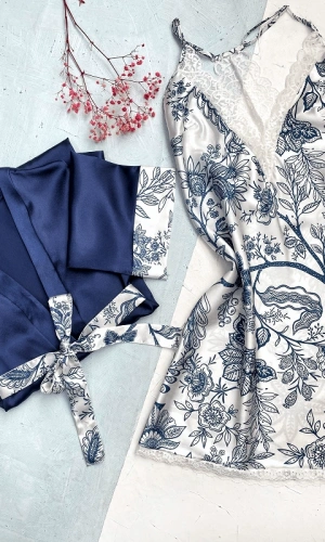 Floral Dressing Gown Nightgown Set