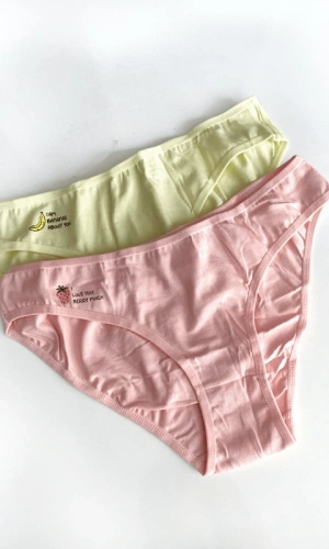 Çilek & Muz Desenli 2li Pamuklu Slip