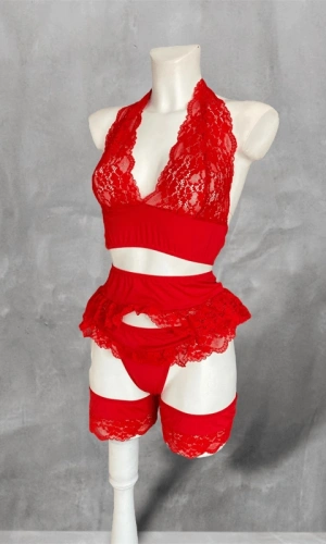 Dantel Detaylı Bacak Aparatlı Jartiyer Takım