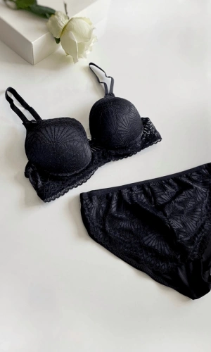 Dantel Detaylı Destekli Sütyen Takım