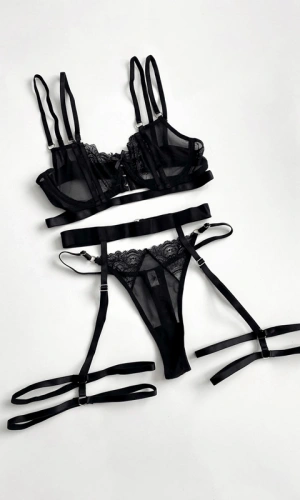 Dantel Detaylı Desteksiz Sütyen Takım & Bacak Aparatlı Jartiyer Kemeri Kombin