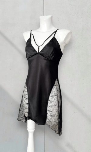 Satin Nightgown with Lace Detail