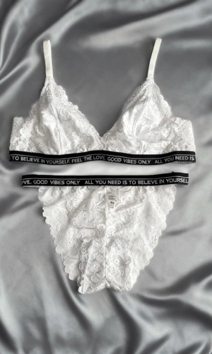 Lace Printed Bra Set