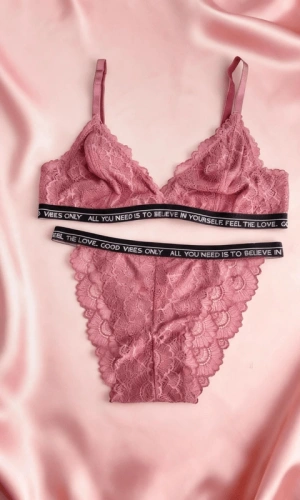 Lace Printed Bra Set