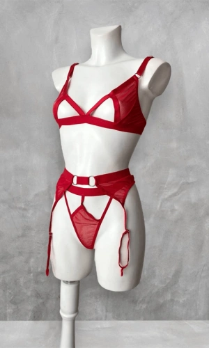 Dekolte Tül Jartiyer Takım