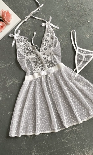 Göğüs Dekolteli Tül Gecelik