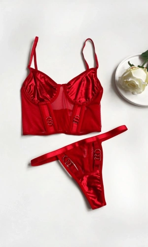 Ring Detailed Bustier Set