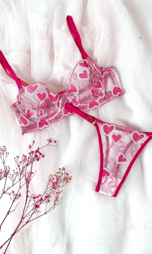 Heart Bra Set