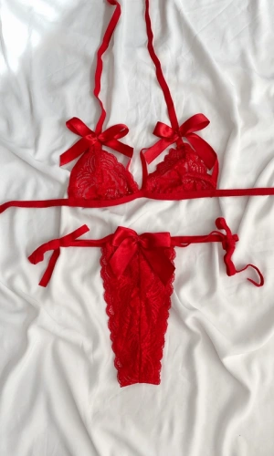 Kurdela Bağlamalı Dantel Sütyen Takım