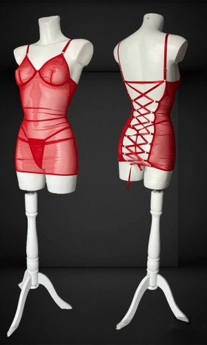 Ribbon Detailed Transparent Nightgown