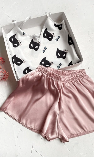Mask Printed Shorts Set