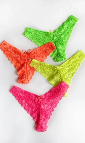 Neon Lace Thong Combination