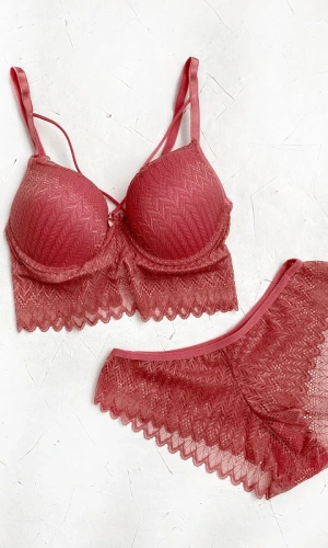 Push Up Rope Detailed Bralet Set