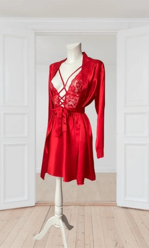 Saten Gecelik Sabahlık Takım