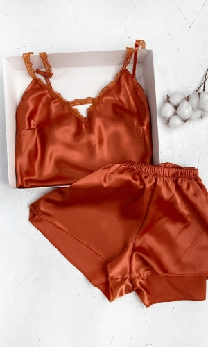 Satin Shorts Set