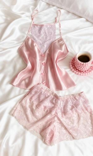 Sırtı Dantel Şortlu Takım