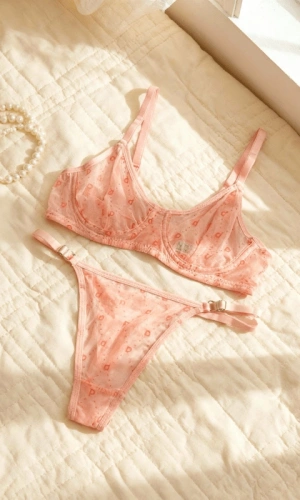 Yavruağzı Balenli Tül Sütyen Takım