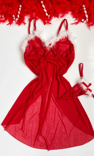 Yılbaşı Özel Tüylü Gecelik ❤️