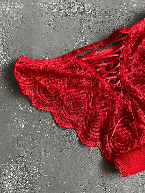 Back Ribbon Front Tulle Thong