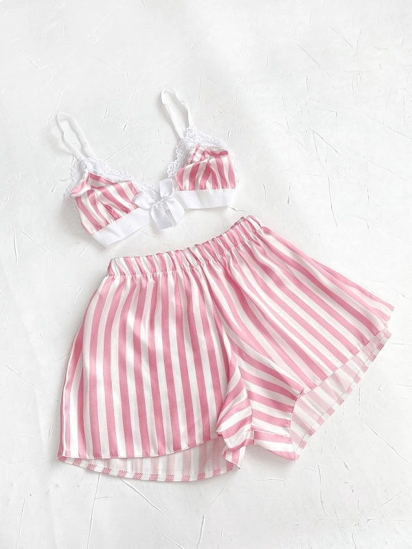 Line Detailed Shorts Set