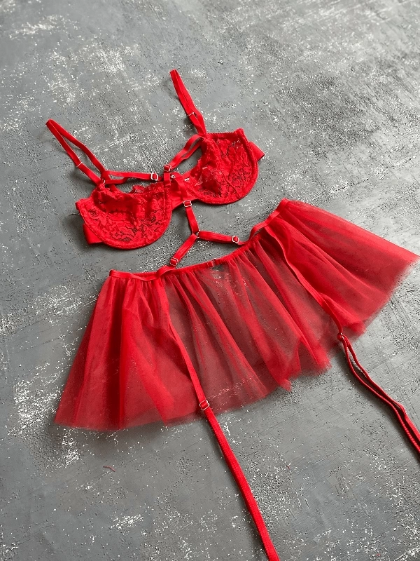 Lace Adjustable Elastic Garter Set