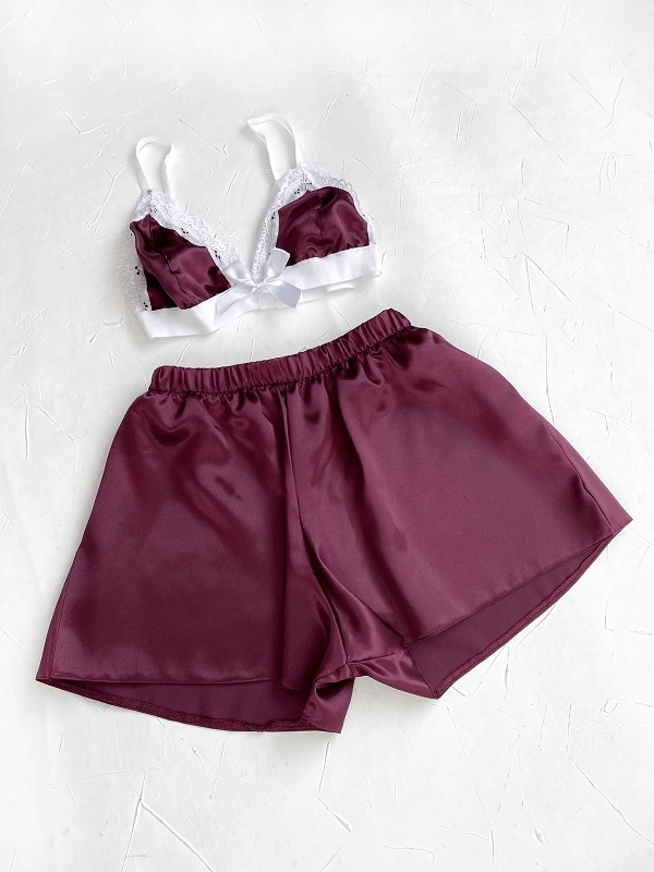 Bow Detailed Shorts Set