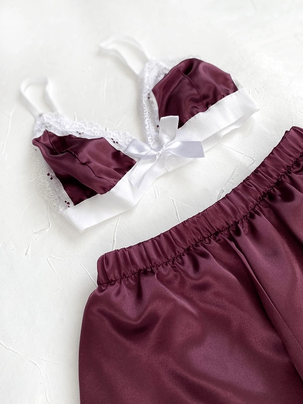 Bow Detailed Shorts Set