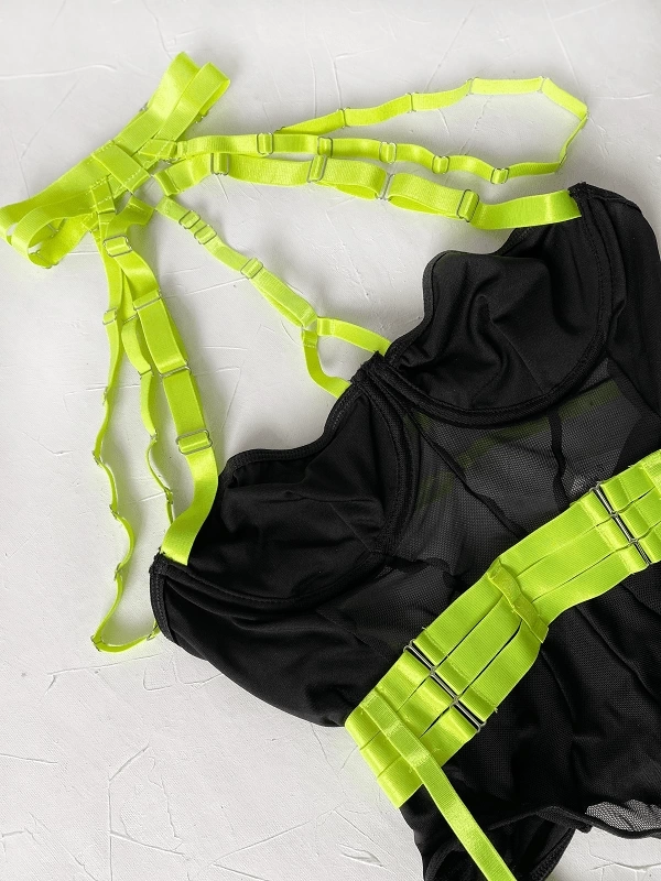 Neon Detaylı Bodysuit