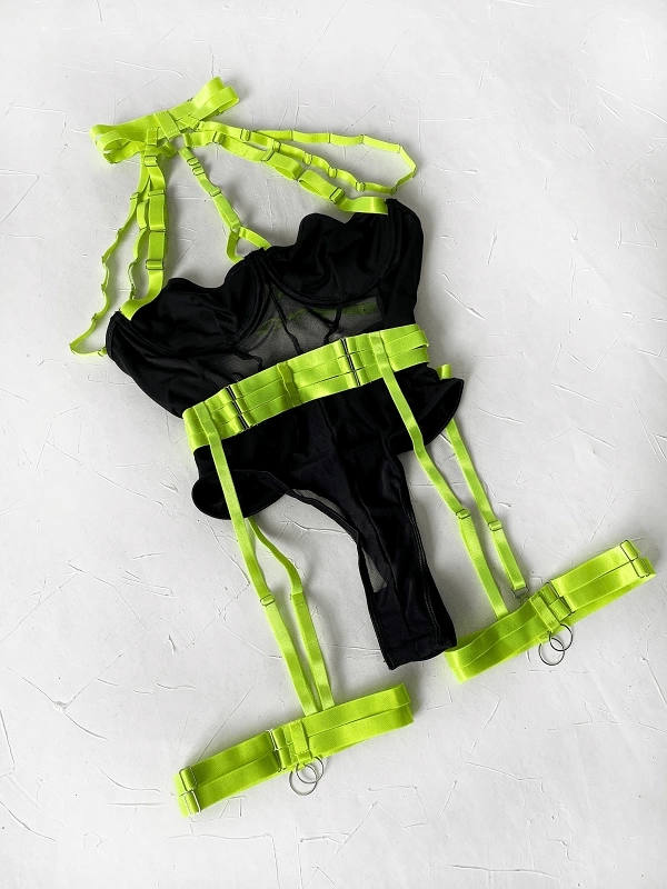 Neon Detaylı Bodysuit