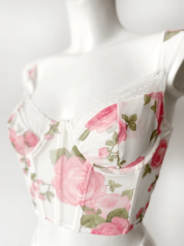 Pink Rose Bustier Set