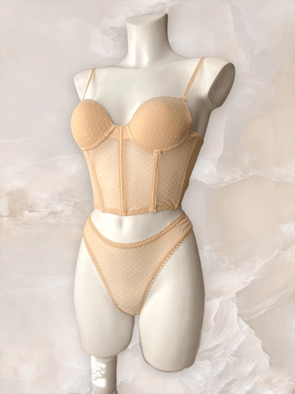 Polka Dot Supported Bustier Set