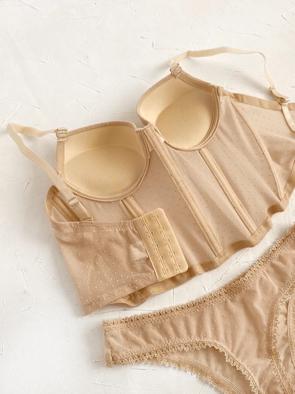 Polka Dot Supported Bustier Set