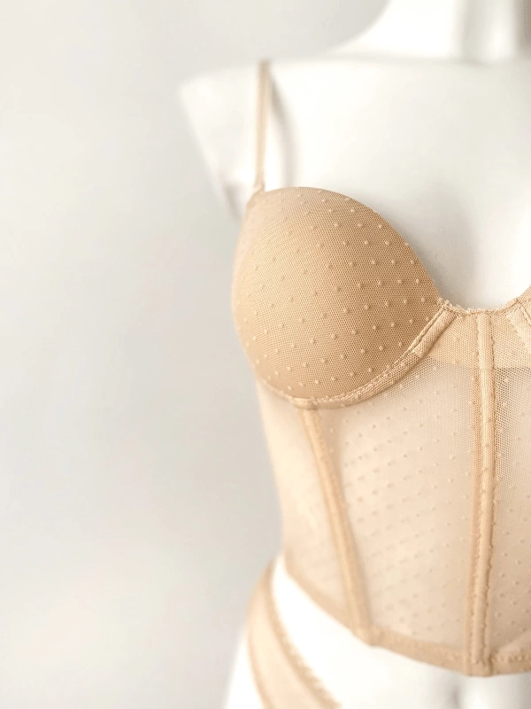 Polka Dot Supported Bustier Set