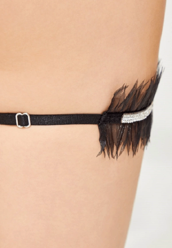 Black Stone Detailed Leg Accessory