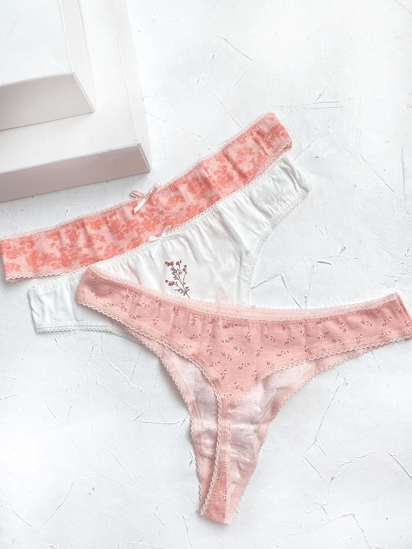 3 Pack Cotton Thong